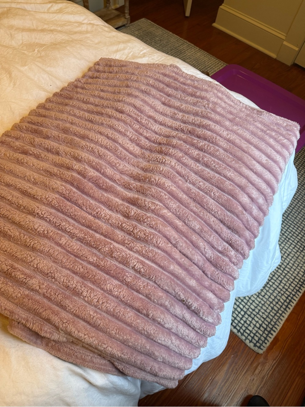 Plush Ribbed Blanket - Dusty Rose / Mauve